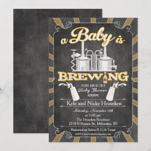A "Baby is Brewing" Couples BBQ Invitation