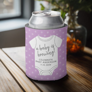 A Baby is Brewing -- Couples Shower Can Edit Colou Can Cooler
