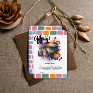 A Baby Is Brewing Cute Halloween Baby Shower Enclosure Card