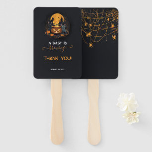 A Baby Is Brewing Cute Halloween Baby Shower Hand Fan
