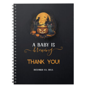 A Baby Is Brewing Cute Halloween Baby Shower Notebook