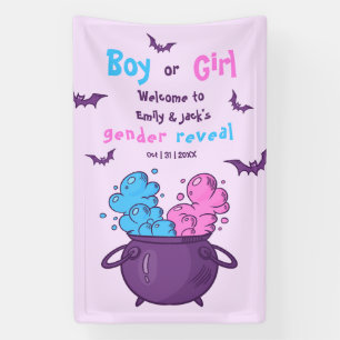 A Baby is Brewing Cute Halloween Gender Reveal Banner
