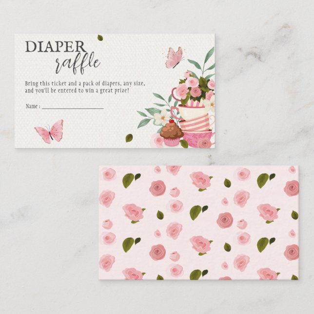 A Baby is Brewing Diaper Raffle Baby shower Enclosure Card (Front/Back)