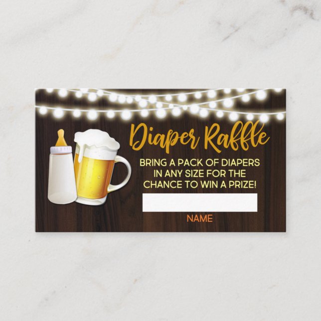 A Baby is Brewing Diaper Raffle Card (Front)