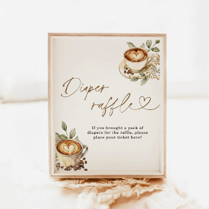 A Baby is Brewing Diaper Raffle Sign   Coffee Baby