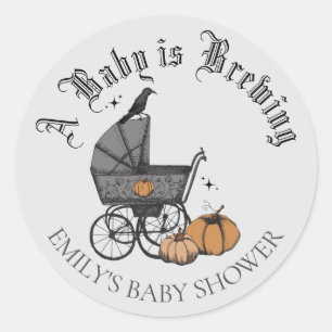 A Baby is Brewing Fall Baby Shower Favour Sticker
