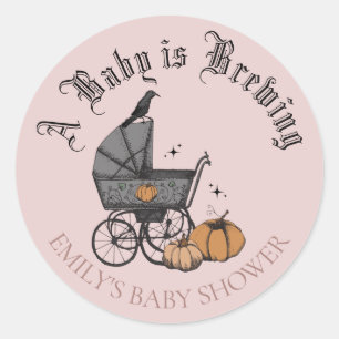 A Baby is Brewing Fall Baby Shower Favour Sticker