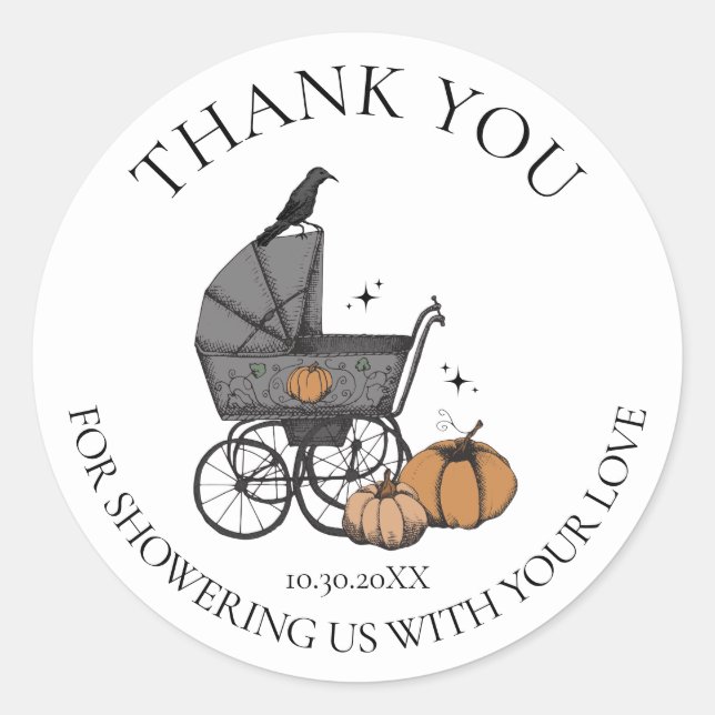 A Baby is Brewing Fall Baby Shower Thank You Classic Round Sticker (Front)