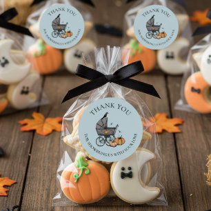 A Baby is Brewing Fall Baby Shower Thank You Classic Round Sticker