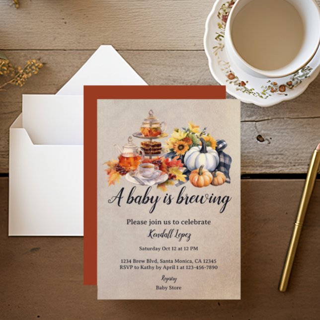 A baby Is brewing Fall Sunflower Invitation (Creator Uploaded)