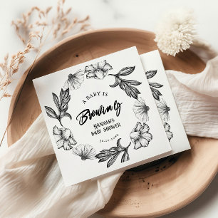 A baby is brewing Gothic Flowers tatt Baby Shower Napkin