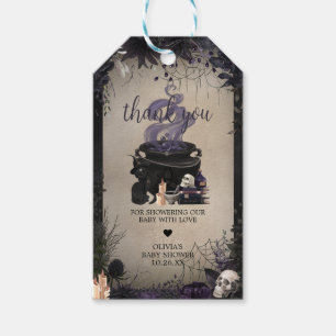 A Baby is Brewing Gothic Halloween Favour Tags