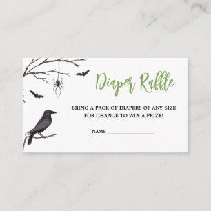A Baby is Brewing Green Halloween Diaper Raffle Enclosure Card