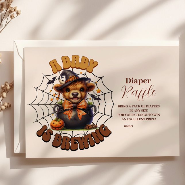 A Baby is Brewing Halloween Baby Raffle Diapper Enclosure Card (Creator Uploaded)