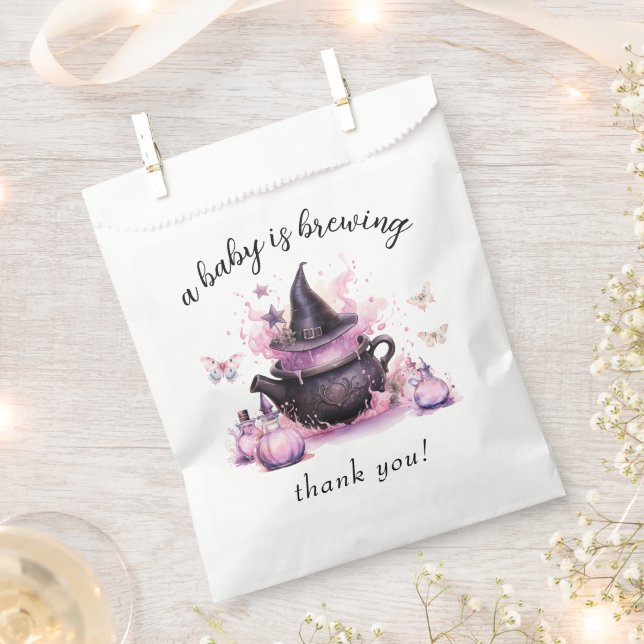 A Baby Is Brewing Halloween Baby Shower Favour Bag (Clipped)