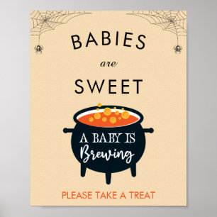 A Baby Is Brewing Halloween Baby Shower Favour Pos Poster