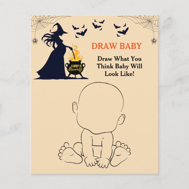 A Baby is Brewing Halloween Baby Shower Games (Front)