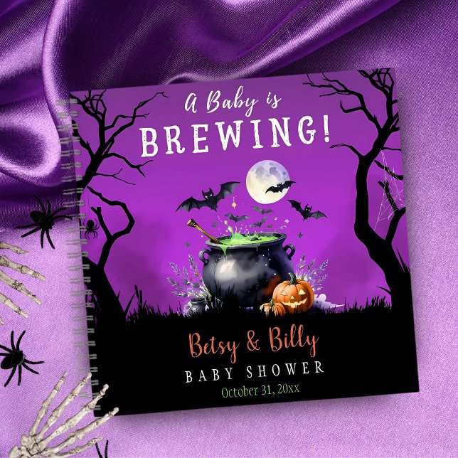 A Baby Is Brewing Halloween Baby Shower Guess Book (Creator Uploaded)