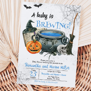A Baby is Brewing Halloween Baby Shower Invitation