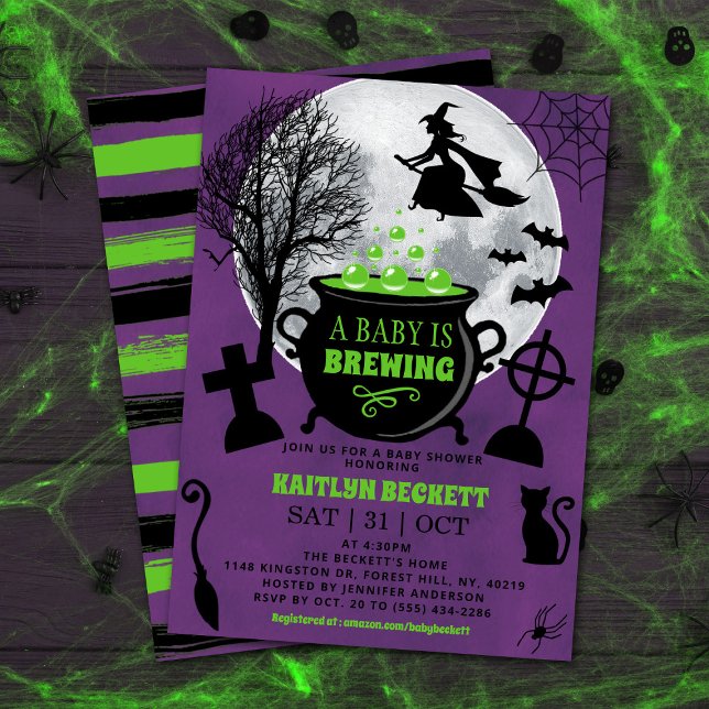 A Baby Is Brewing Halloween Baby Shower Invitation (Creator Uploaded)