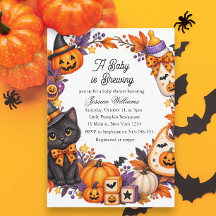 A Baby is Brewing Halloween Baby Shower Invitation