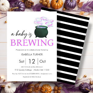 A Baby is Brewing   Halloween Baby Shower Invitation