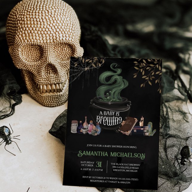 A Baby is Brewing Halloween Baby Shower Invitation (Creator Uploaded)