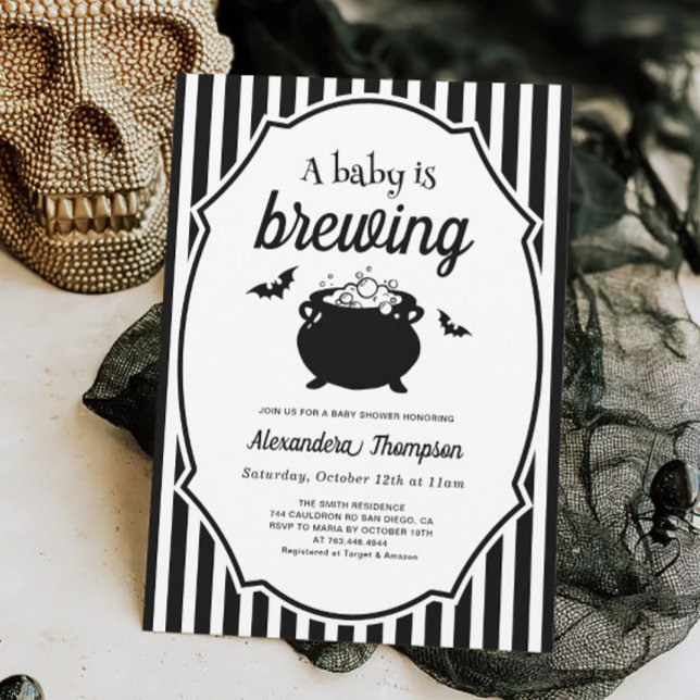 A Baby is Brewing Halloween Baby Shower Invitation (Creator Uploaded)