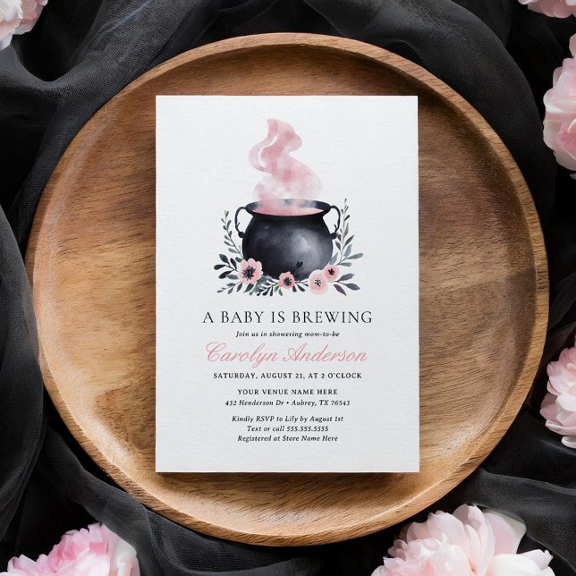 A Baby is Brewing Halloween Baby Shower Invitation (Creator Uploaded)