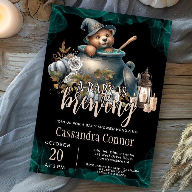 A Baby Is Brewing Halloween Baby Shower Invitation (Creator Uploaded)