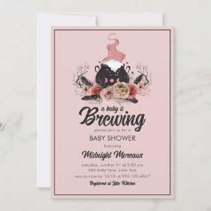 A Baby Is Brewing Halloween Baby Shower Invitation