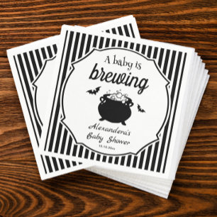 A Baby is Brewing Halloween Baby Shower Napkin