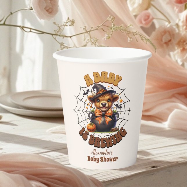 A Baby is Brewing Halloween Baby Shower Paper Cups (Creator Uploaded)