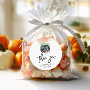 a baby is brewing Halloween Baby Shower Peach Classic Round Sticker