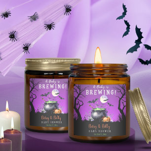 A Baby Is Brewing Halloween Baby Shower  Square Sticker