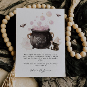 A Baby is Brewing Halloween Baby Shower Thank You Card