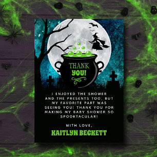 A Baby Is Brewing Halloween Baby Shower Thank You Card
