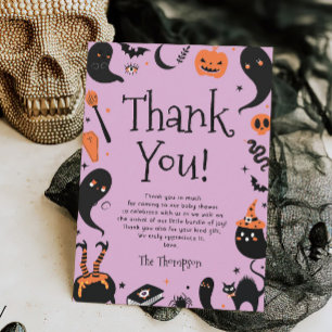 A Baby is Brewing Halloween Baby Shower Thank You Card