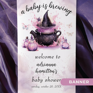 A Baby Is Brewing Halloween Baby Shower Welcome Banner