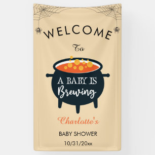 A Baby Is Brewing Halloween Baby Shower Welcome  Banner