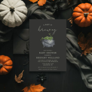 A Baby is Brewing Halloween Invitation
