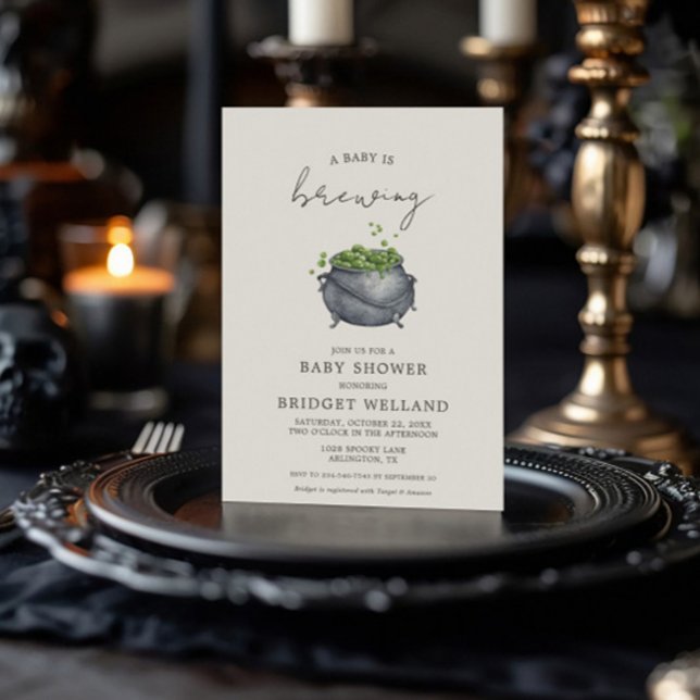 A Baby is Brewing Halloween | Invitation (Creator Uploaded)