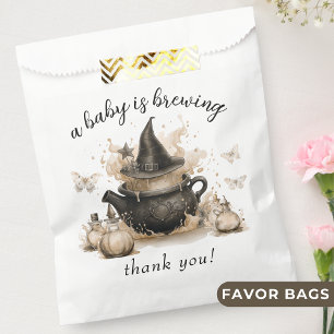 A Baby Is Brewing Halloween Neutral Baby Shower Favour Bag