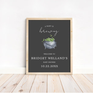 A Baby is Brewing Halloween Poster