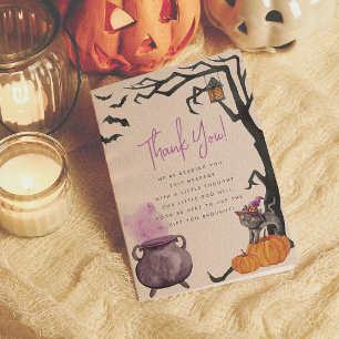 A Baby Is Brewing Halloween Thank You Card