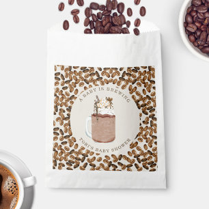 A Baby Is Brewing Iced Coffee Beans Baby Shower Favour Bag