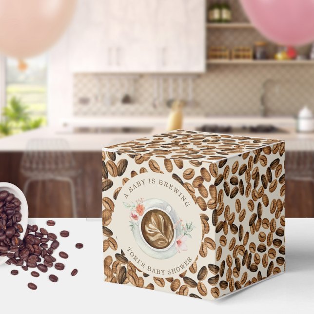 A Baby Is Brewing Iced Coffee Floral Baby Shower Favour Box (Creator Uploaded)