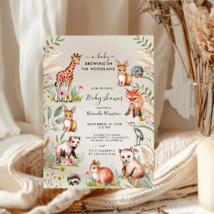 A Baby is Brewing in the Woodland Baby Shower Invitation