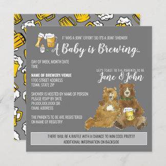 A Baby is Brewing - Joint Baby Shower Invitation