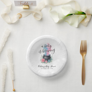 A Baby Is Brewing Magical Cauldron Paper Plate